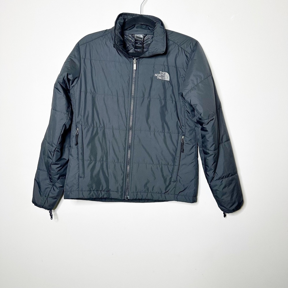The North Face Puffer Jacket Womens Small Black Good Quilted Full Zip